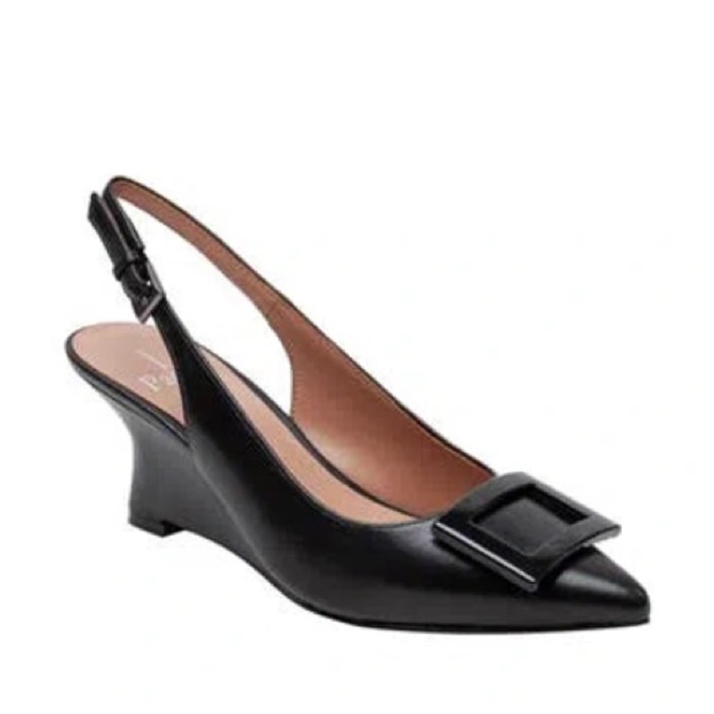 LINEA PAOLO
Vista Slingback Pointed Toe Wedge Pump In Black